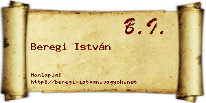 Beregi István névjegykártya