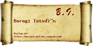 Beregi István névjegykártya